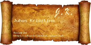 Juhos Krisztina névjegykártya